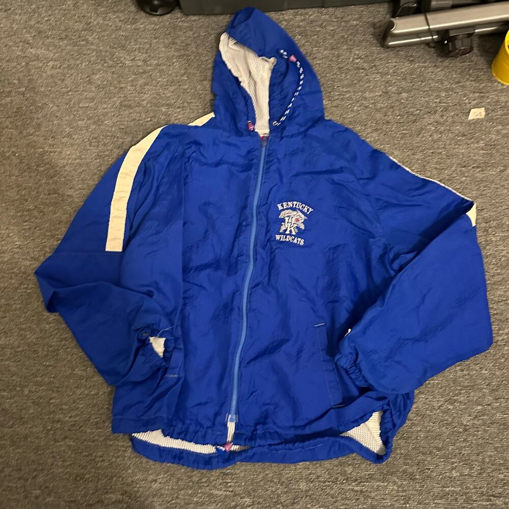 Vtg Starter University Kentucky UK Full Zip Lined Windbreaker Jacket Swingster L